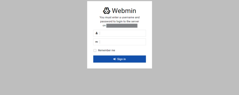 Painel Webmin - Login